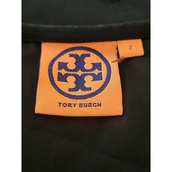 Tory Burch Black Scallop Sleeveless Top Size 2 Classic Tank Blouse Workwear - Picture 9 of 10